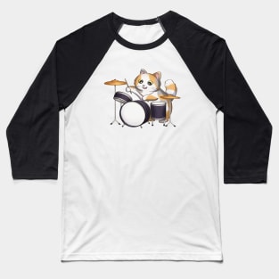 Drummer Cat Baseball T-Shirt